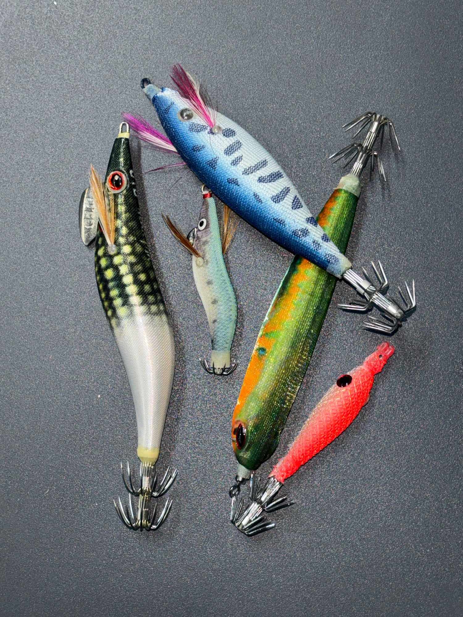 señuelos para calamar, sepia y pulpo